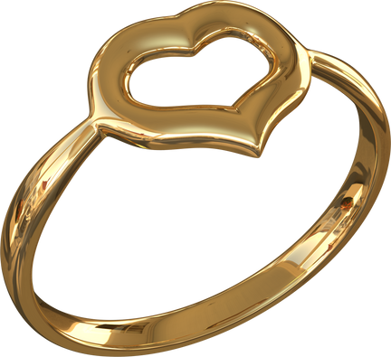 Gold Heart Ring Illustration